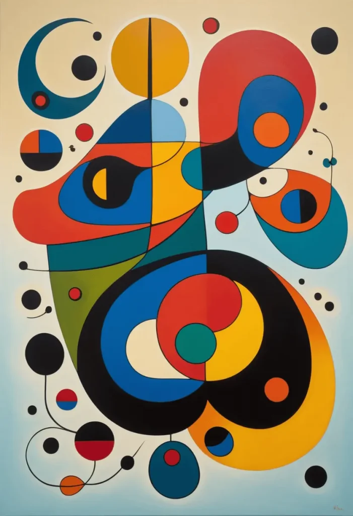 Art abstrait généré par ordinateur - style Joan Miró