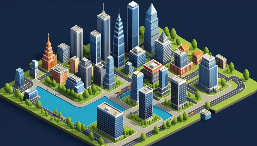 modélisation de l'arrière-plan du jeu généré par l'IA - le modèle de la ville