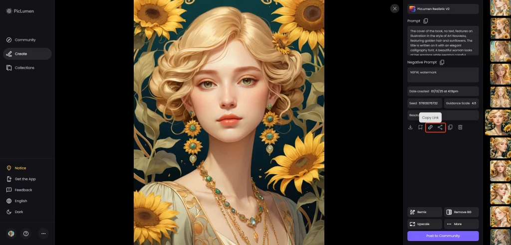 share button position