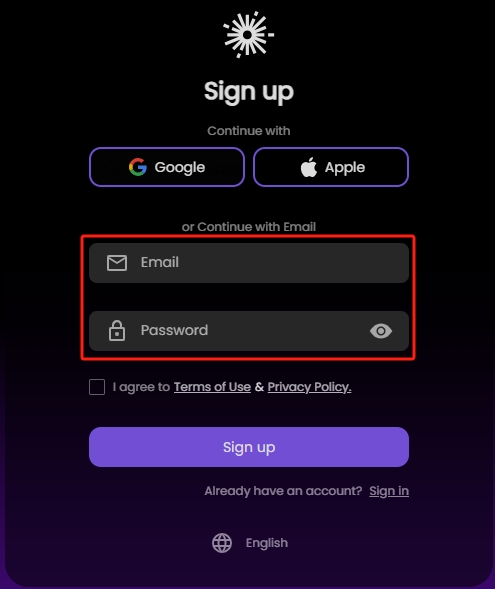 Sign Up PicLumen
