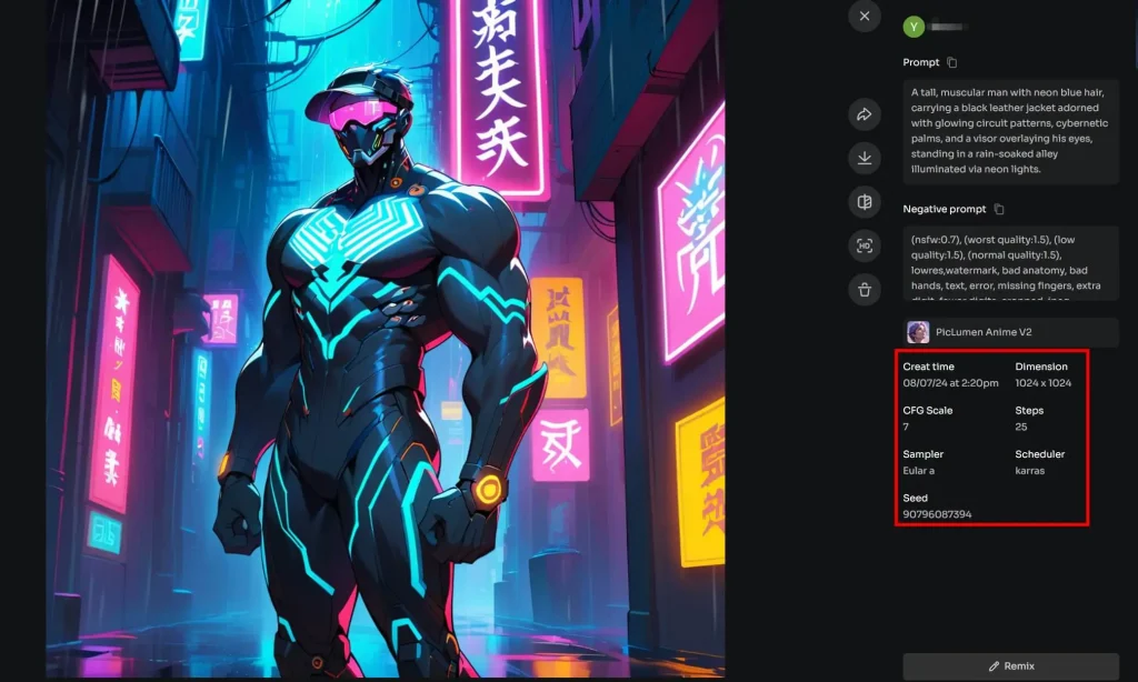 check and refine the ai generated cyberpunk male robot