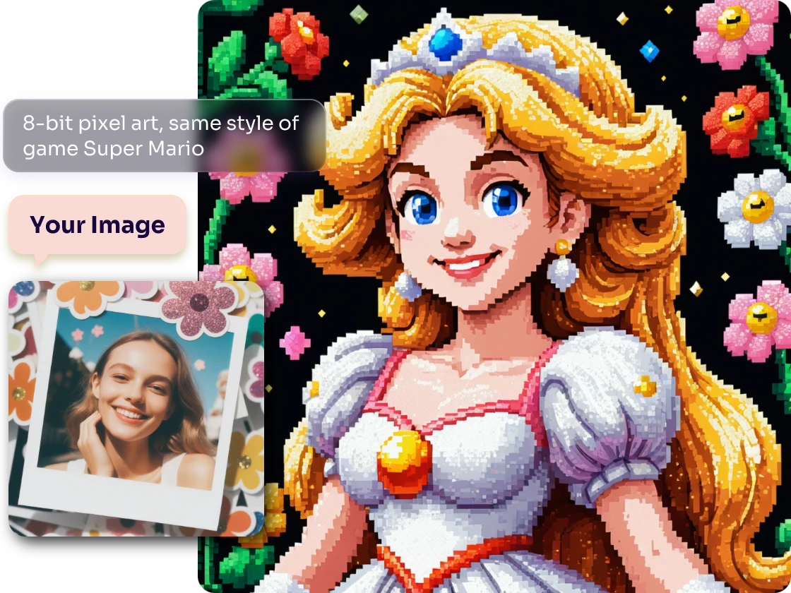 from photo created 8-bit AI art