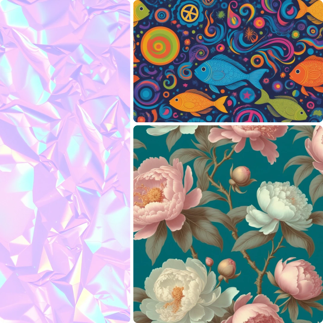 three patterns generated by ai picture generator