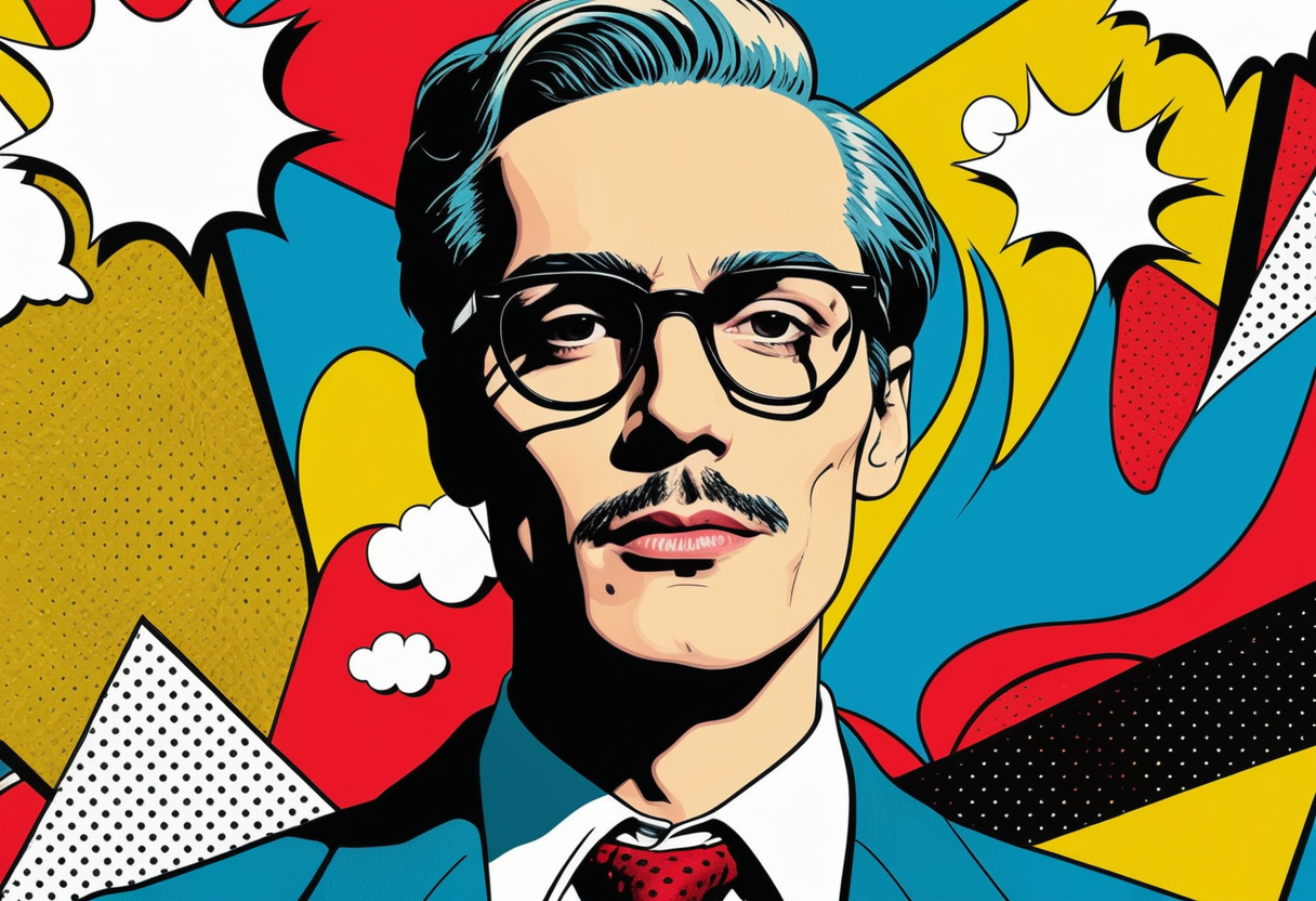 a gentle man in the style of American comic