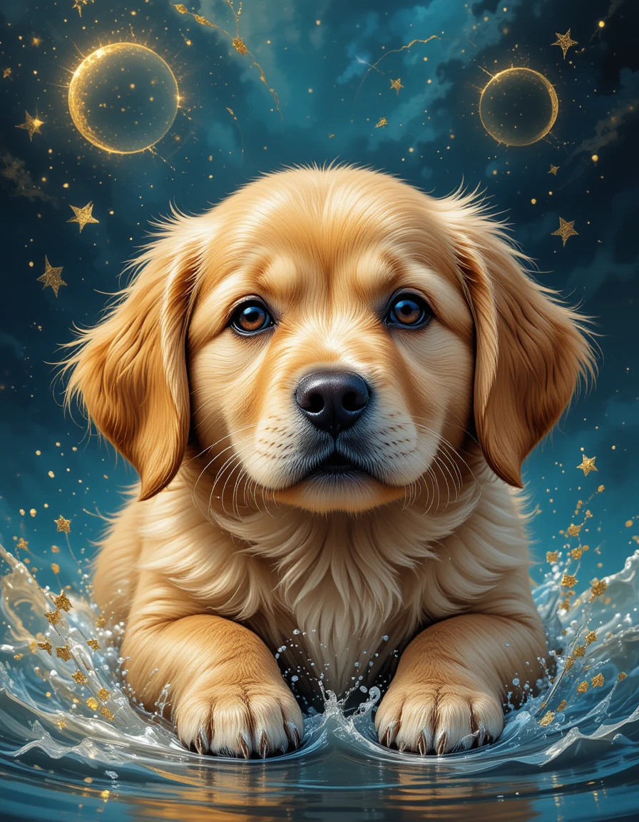 ai art generator - a cute Golden Retriever puppy