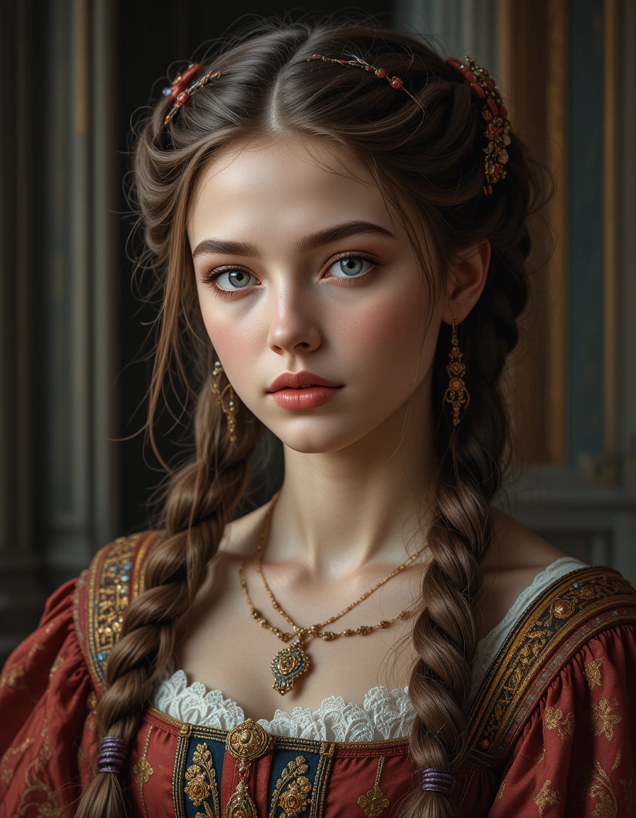 ai photo generator - a lady in court dress