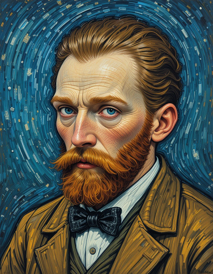 an ai generated Van Gogh self-portrait