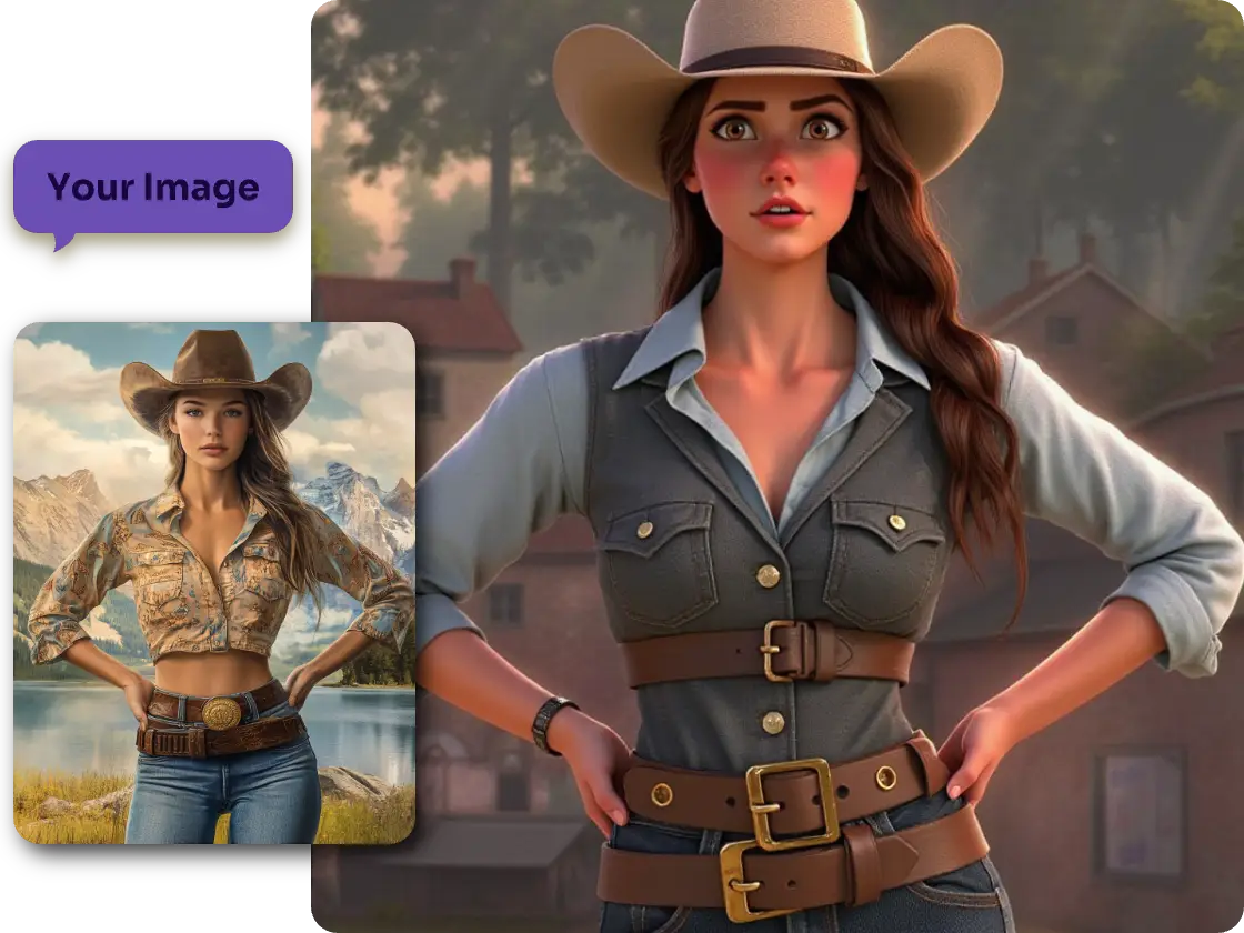 create a westworld woman character with the same pose made in piclumen's flux controlnet depth tool
