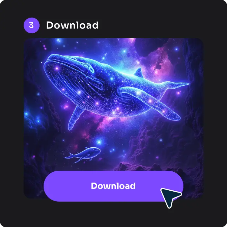 download the transferred style whale image