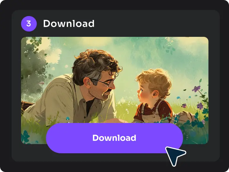 digital art depicting a person lying on the grass and chatting with a child