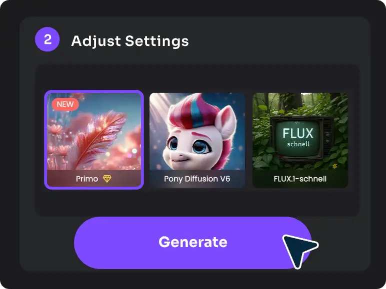 choose ai model and click generate on piclumen vtuber maker