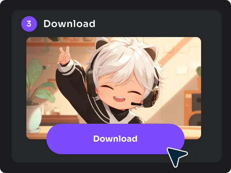 download the image from piclumen vtuber maker