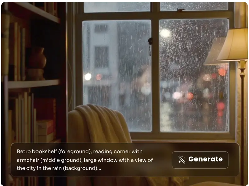 a photo of an indoor study with a clear depth of field structure created using a prompt-based AI image generator