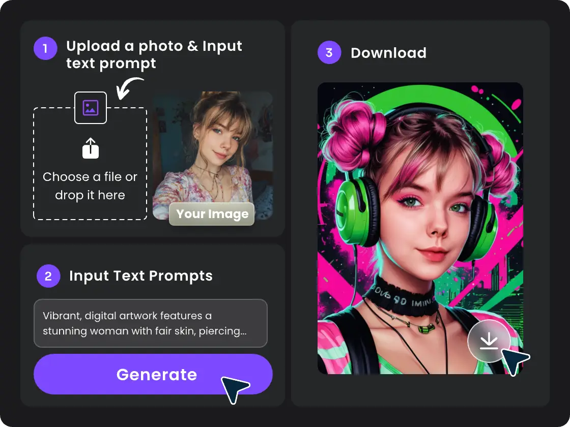 piclumen ai ポップアートジェネレーターを使って女の子の写真からポップアートを作る3つのステップ
