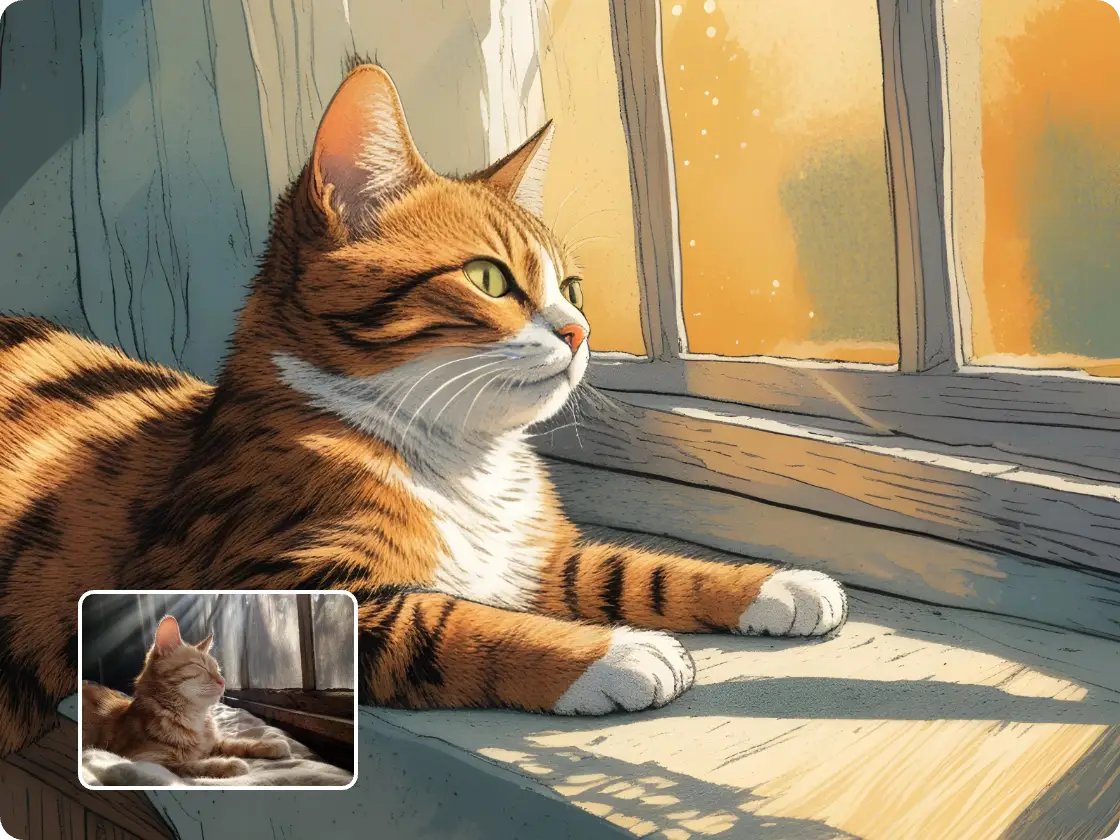AI pet portrait picture generated from your cat