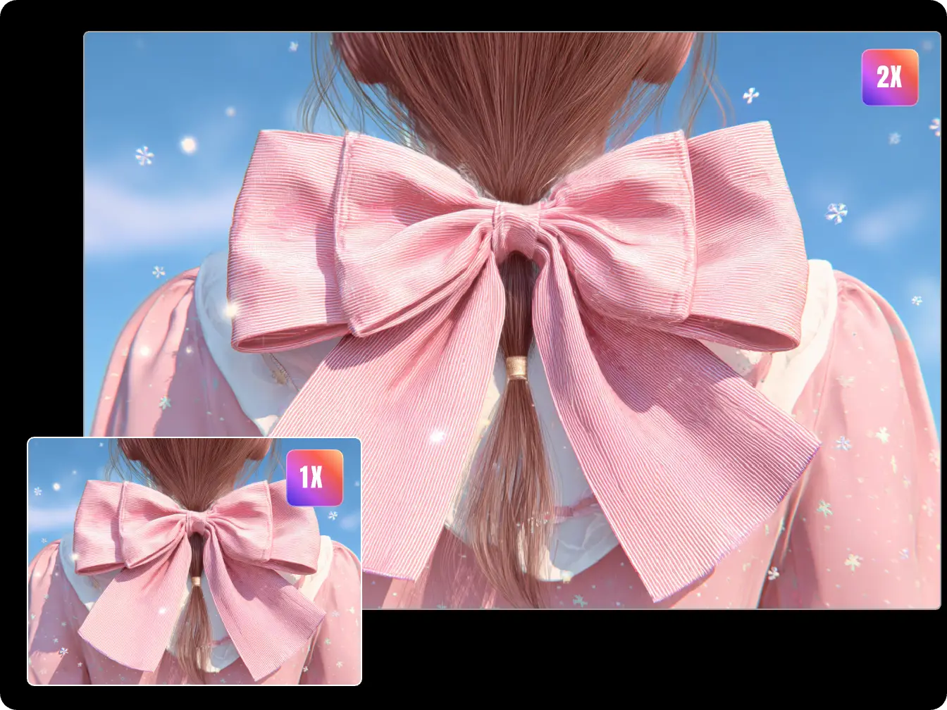 a cute bow wallpaper upscaled from 1x to 2x