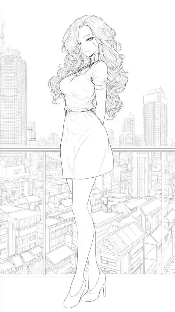 a sketch portrait of a lady