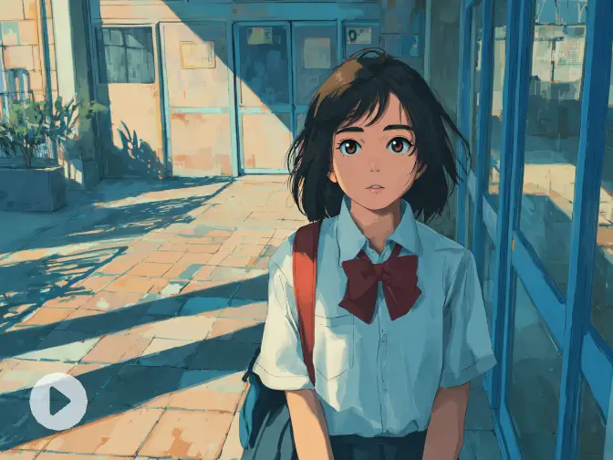 japanese anime video of a girl wearing uniform