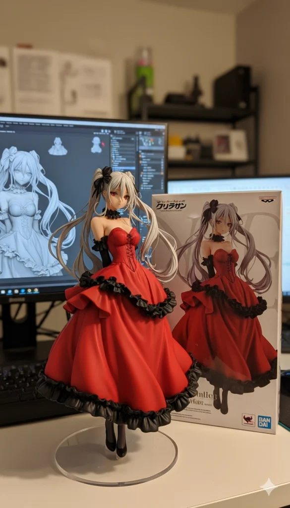 convert 2D anime girl picture into 3D figure with nano banana